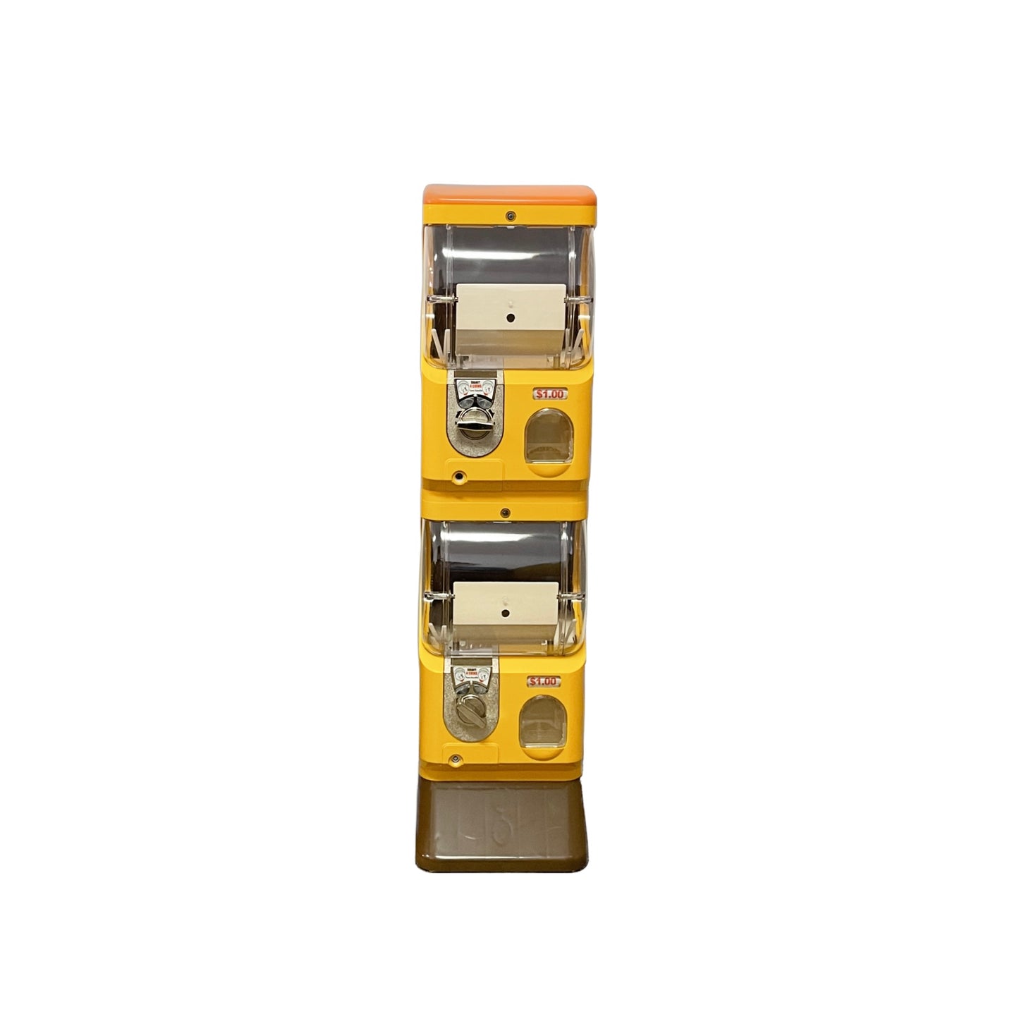 Bright Box Capsule Vending Machine - Yellow Front / Coffee Back / Orange Top